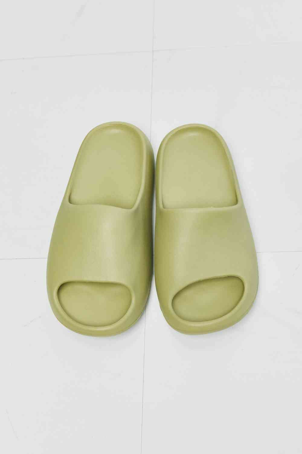 NOOK JOI In My Comfort Zone Slides in Green - Heritage Couture  