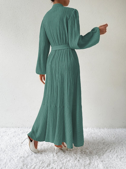 Honey Tie Waist Long Sleeve Dress - Heritage Couture  