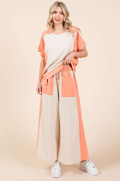 Mittoshop Color Block Wide Leg  Pants - Heritage Couture  