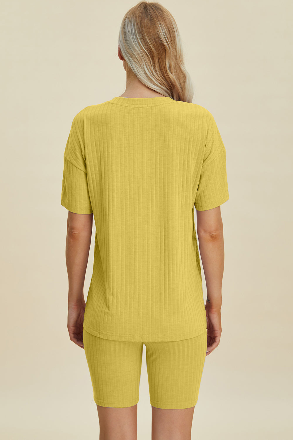 Basic Bae Full Size Ribbed V-Neck Short Sleeve Top and Shorts Set - Heritage Couture  