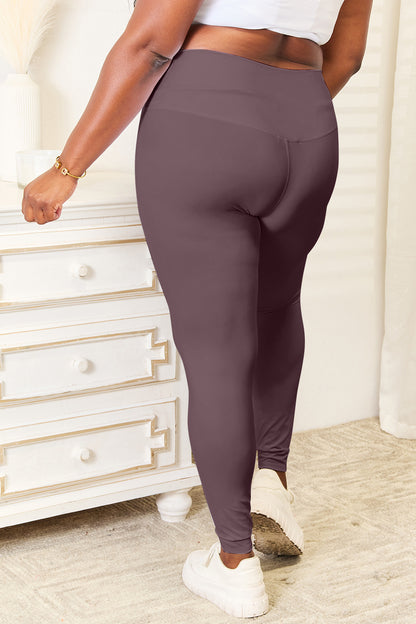 Double Take Wide Waistband Sports Leggings - Heritage Couture  