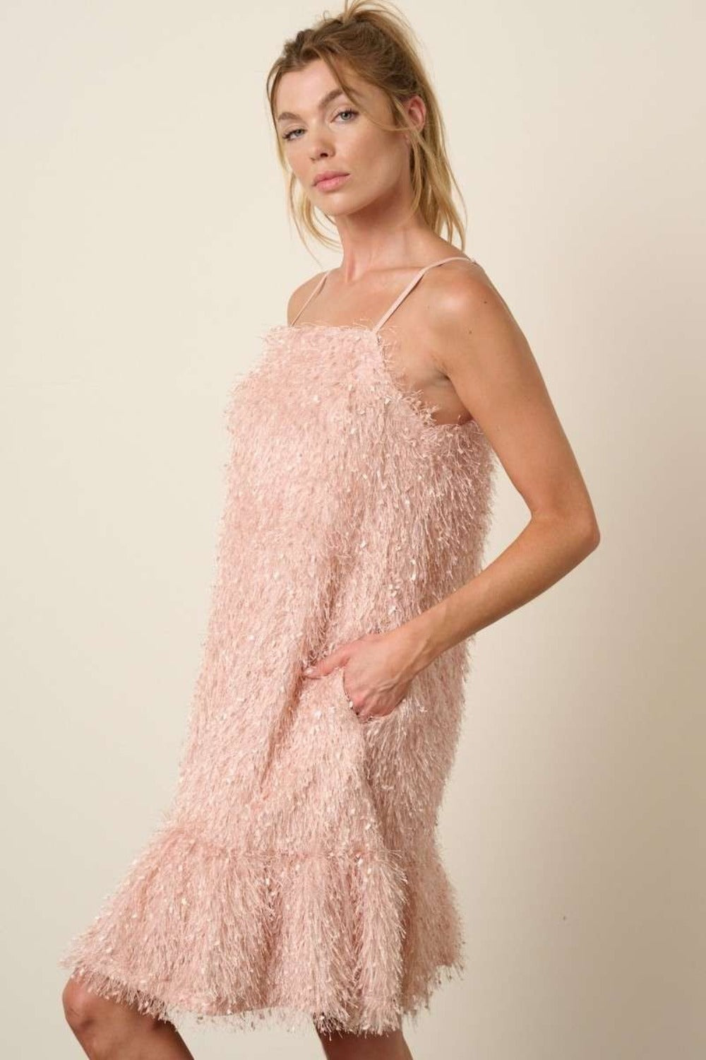 Mittoshop Feather Ruffle Hem Mini Cami Dress - Heritage Couture  