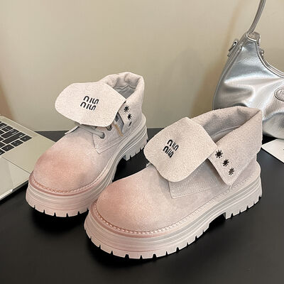 Lace Up Round Toe Platform Boots - Heritage Couture  