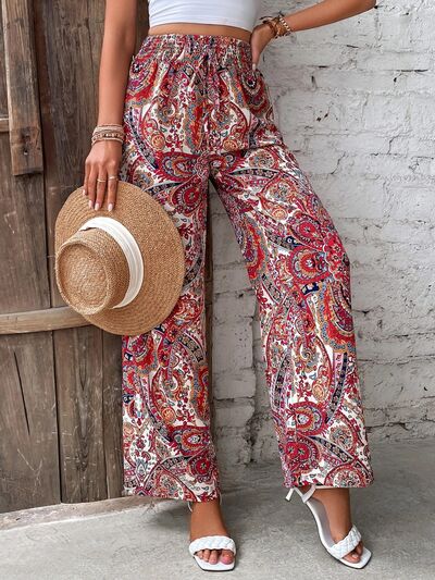 Printed Wide Leg Pants - Heritage Couture  