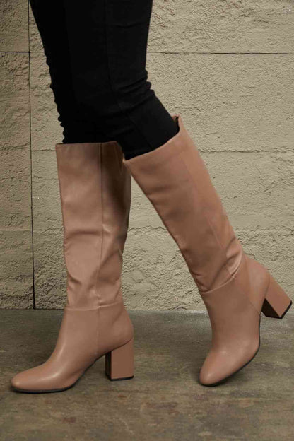 East Lion Corp Block Heel Knee High Boots - Heritage Couture  