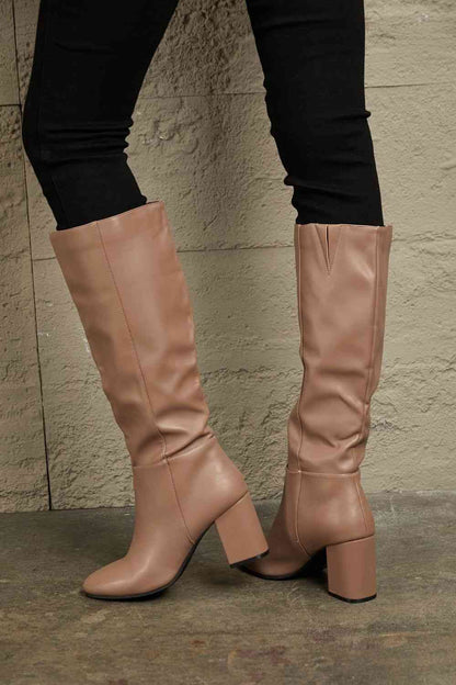 East Lion Corp Block Heel Knee High Boots - Heritage Couture  