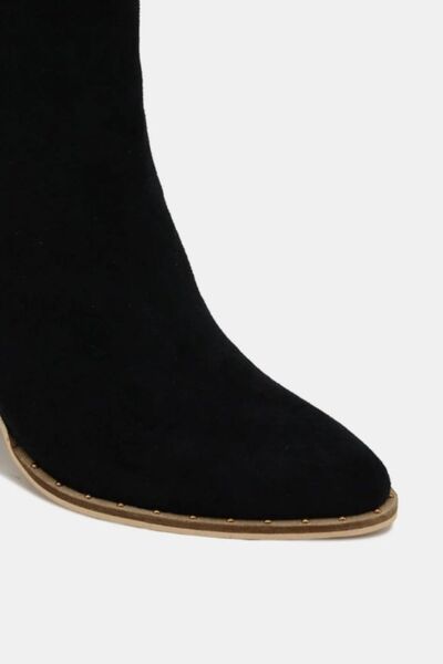 Beast Fashion Suede Point Toe Ankle Booties - Heritage Couture  