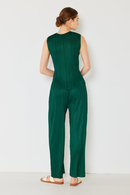 Marina West Swim Pleated Elastic-Waist Straight Pants - Heritage Couture  