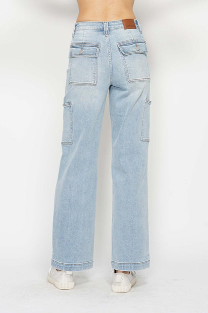 Judy Blue Full Size High Waist Straight Cargo Jeans - Heritage Couture  