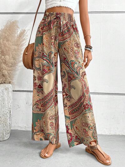 Printed Wide Leg Pants - Heritage Couture  