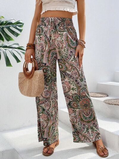 Printed Wide Leg Pants - Heritage Couture  