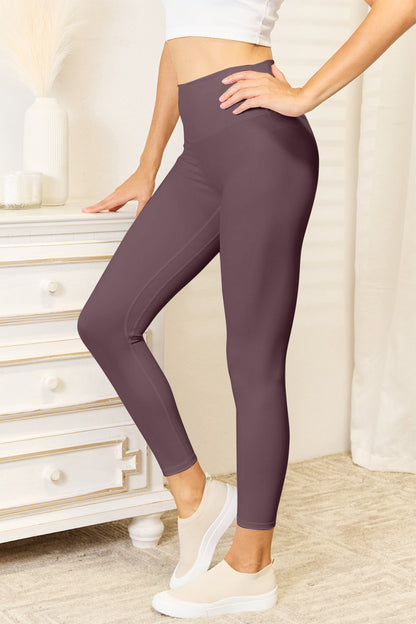 Double Take Wide Waistband Sports Leggings - Heritage Couture  