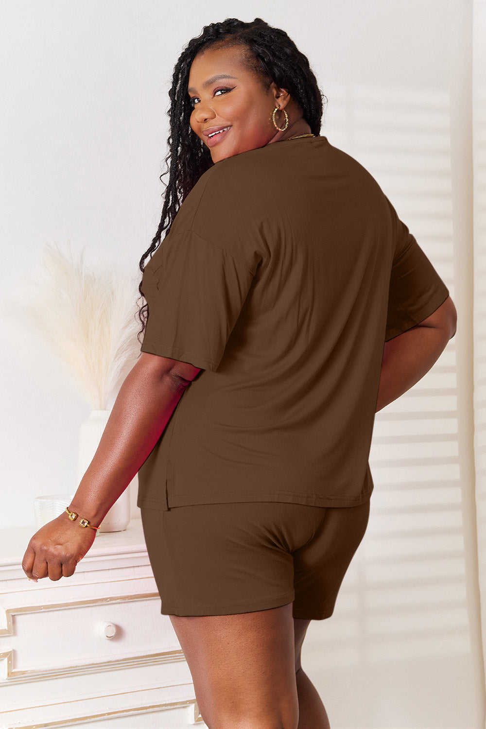 Basic Bae Full Size Soft Rayon Half Sleeve Top and Shorts Set - Heritage Couture  