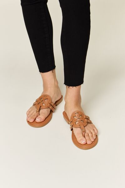 Forever Link Cutout PU Leather Open Toe Sandals - Heritage Couture  