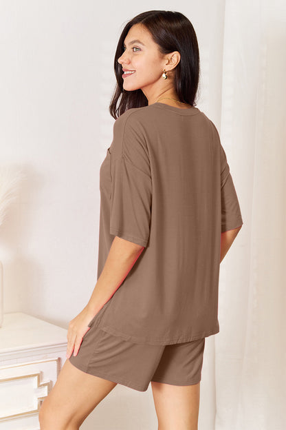 Basic Bae Full Size Soft Rayon Half Sleeve Top and Shorts Set - Heritage Couture  