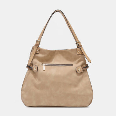 Nicole Lee USA Side Braided Tassel Inlaid Rhinestone Embroidery Hobo Bag - Heritage Couture  