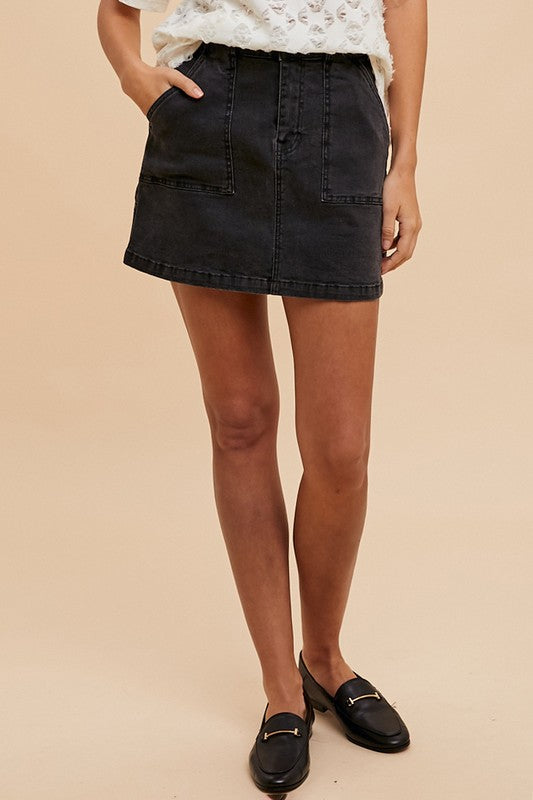 Annie Wear Cargo Denim Mini Skirt - Heritage Couture  