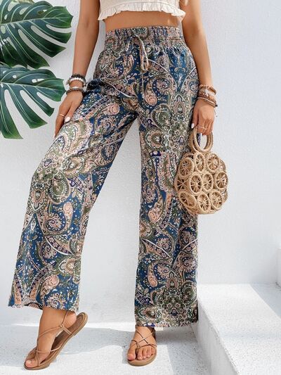 Printed Wide Leg Pants - Heritage Couture  