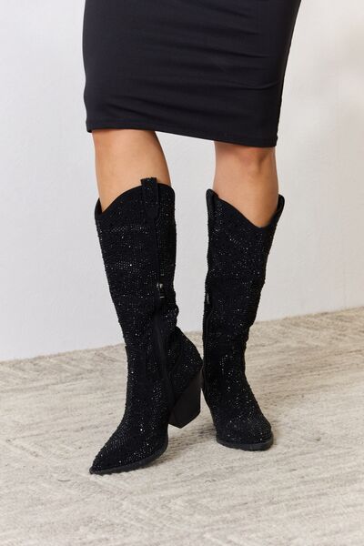 Forever Link Rhinestone Knee High Cowboy Boots - Heritage Couture  