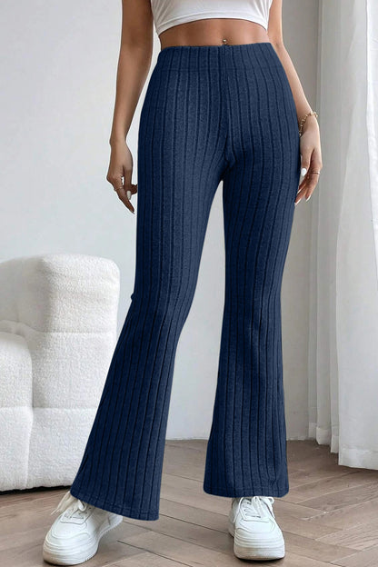 Basic Bae Full Size Ribbed High Waist Flare Pants - Heritage Couture  