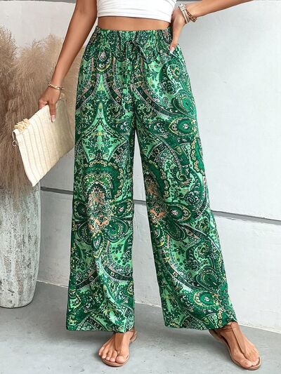 Printed Wide Leg Pants - Heritage Couture  