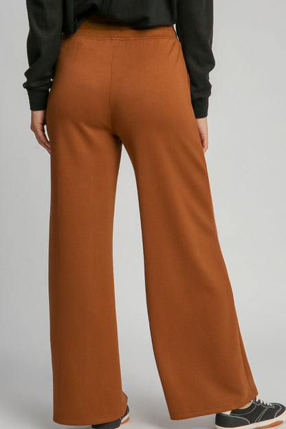 Umgee Drawstring Wide Leg Pants with Pockets - Heritage Couture  