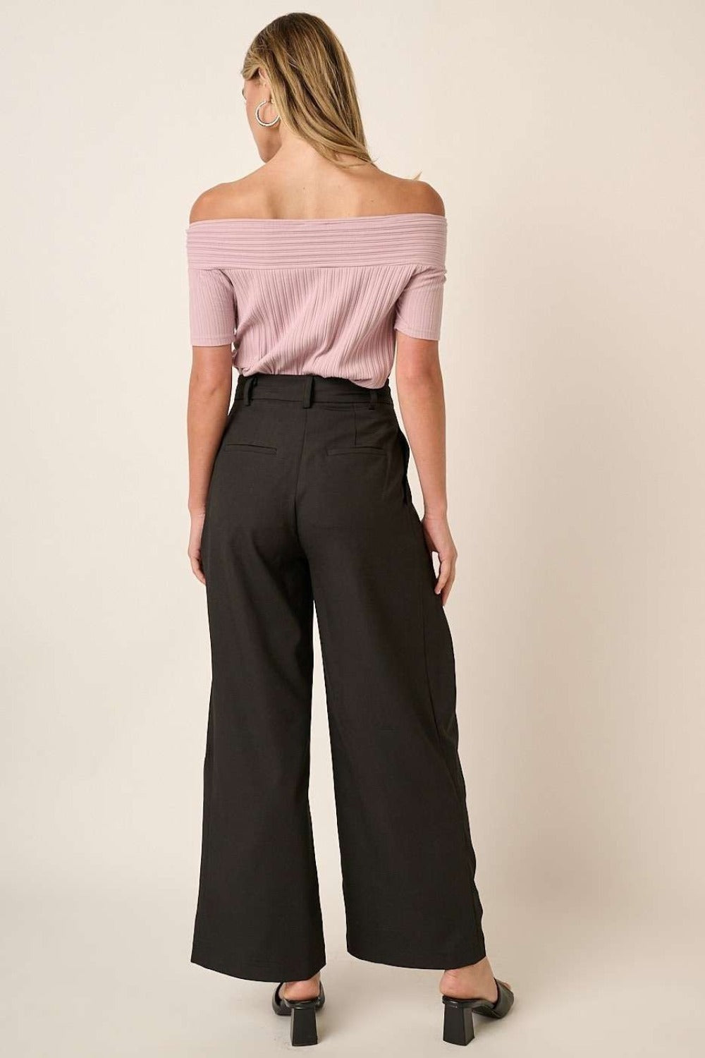 Mittoshop Deep Pleated High Waisted Wide Leg Pants - Heritage Couture  