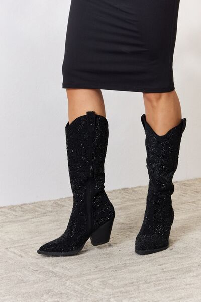 Forever Link Rhinestone Knee High Cowboy Boots - Heritage Couture  