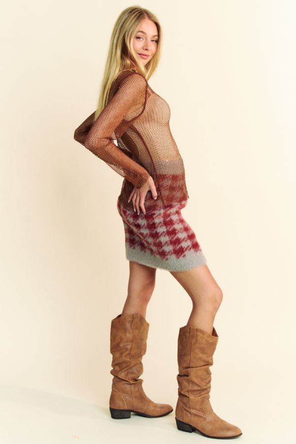 Davi & Dani Scoop Neck Wide Strap Top and Skirt Sweater Set - Heritage Couture  