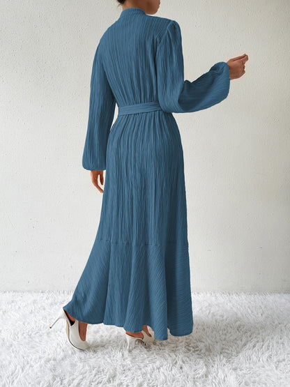 Honey Tie Waist Long Sleeve Dress - Heritage Couture  