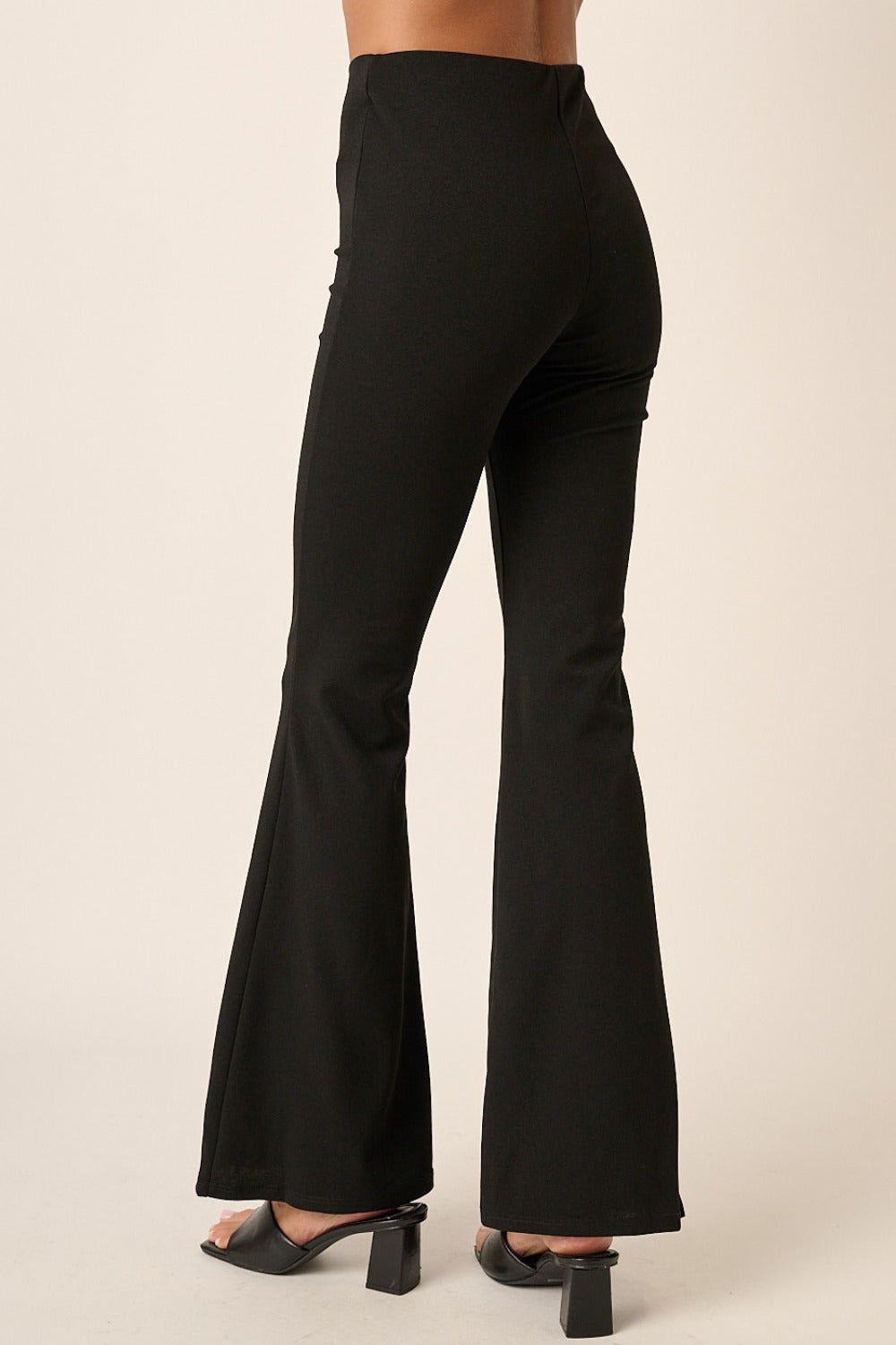 Mittoshop Crepe Knit Elastic Waist Flare Leg Pants - Heritage Couture  