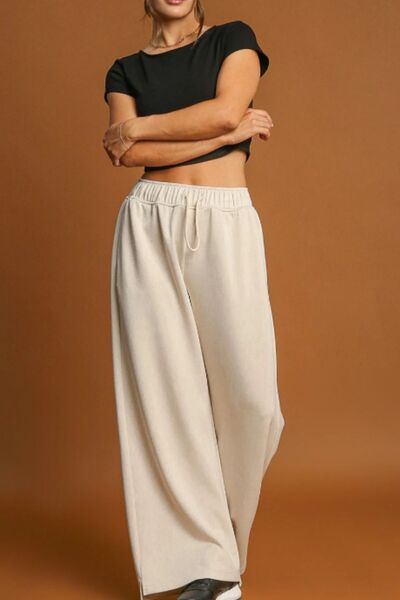 Drawstring Wide Leg Pants - Heritage Couture  