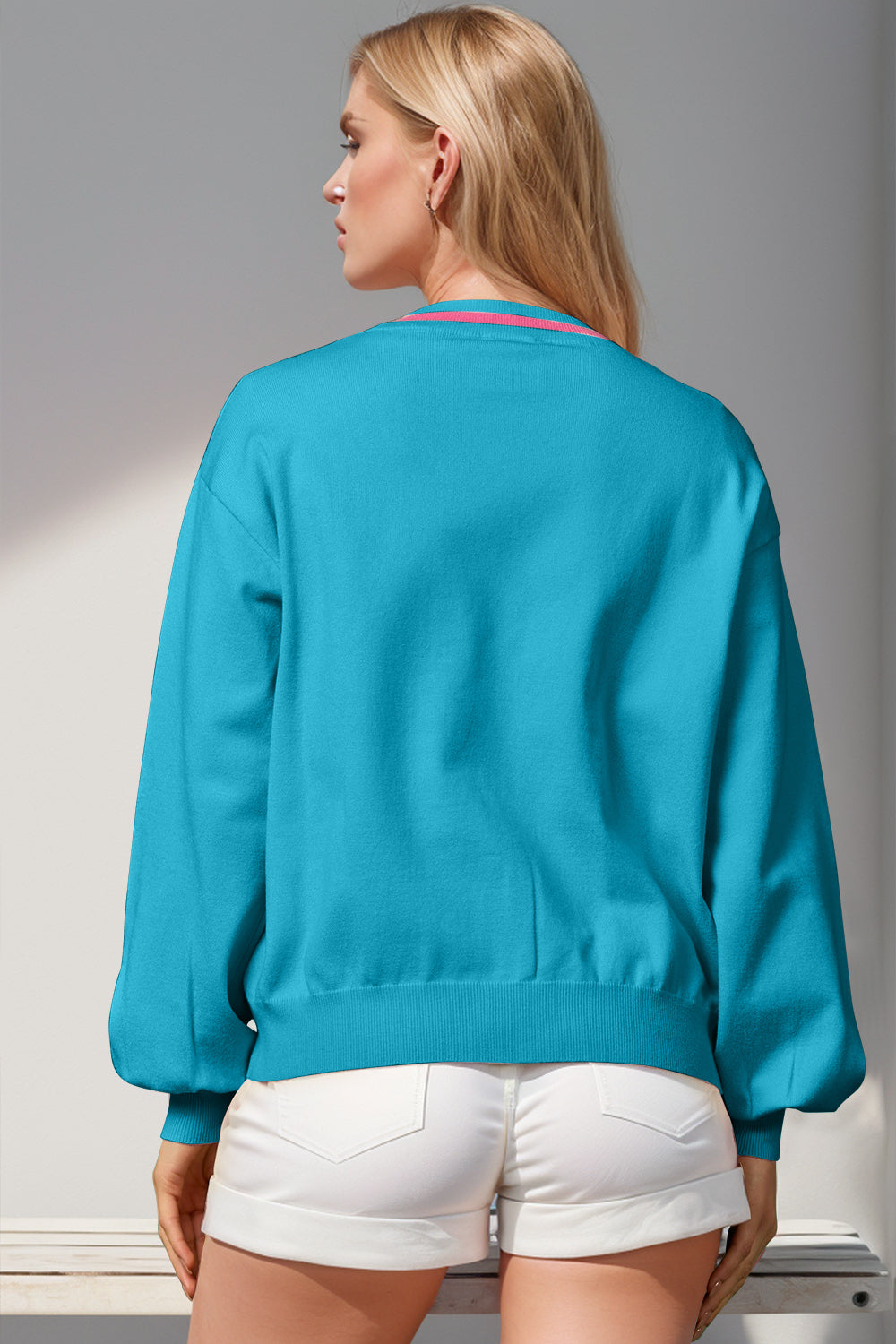 Double Take Full Size Nutcracker Sequin Bow Decor Cardigan - Heritage Couture  