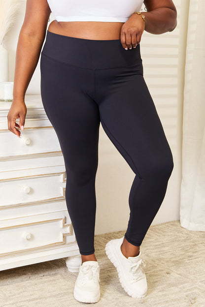 Double Take Wide Waistband Sports Leggings - Heritage Couture  