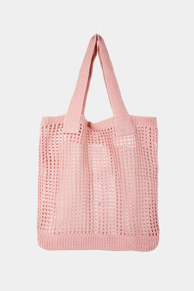 Fame Pointelle Knit Crochet Tote Bag - Heritage Couture  
