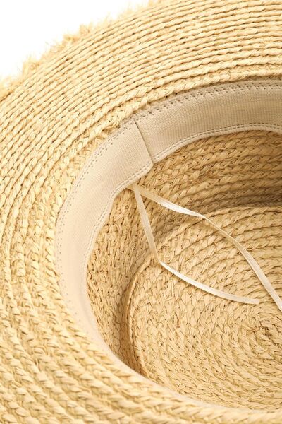 Fame Basket Weave Straw Sun Hat - Heritage Couture  