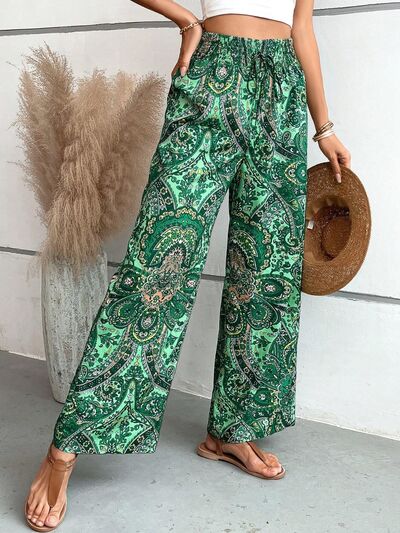 Printed Wide Leg Pants - Heritage Couture  