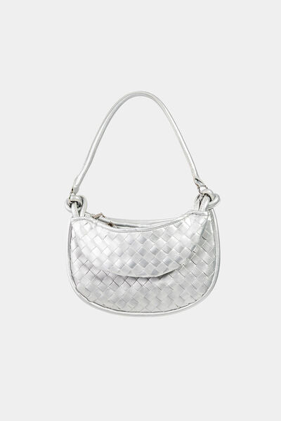Fame PU Leather Basket Weave Half Moon Bag - Heritage Couture  