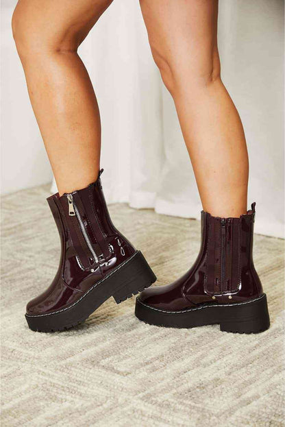 Forever Link Side Zip Platform Boots - Heritage Couture  