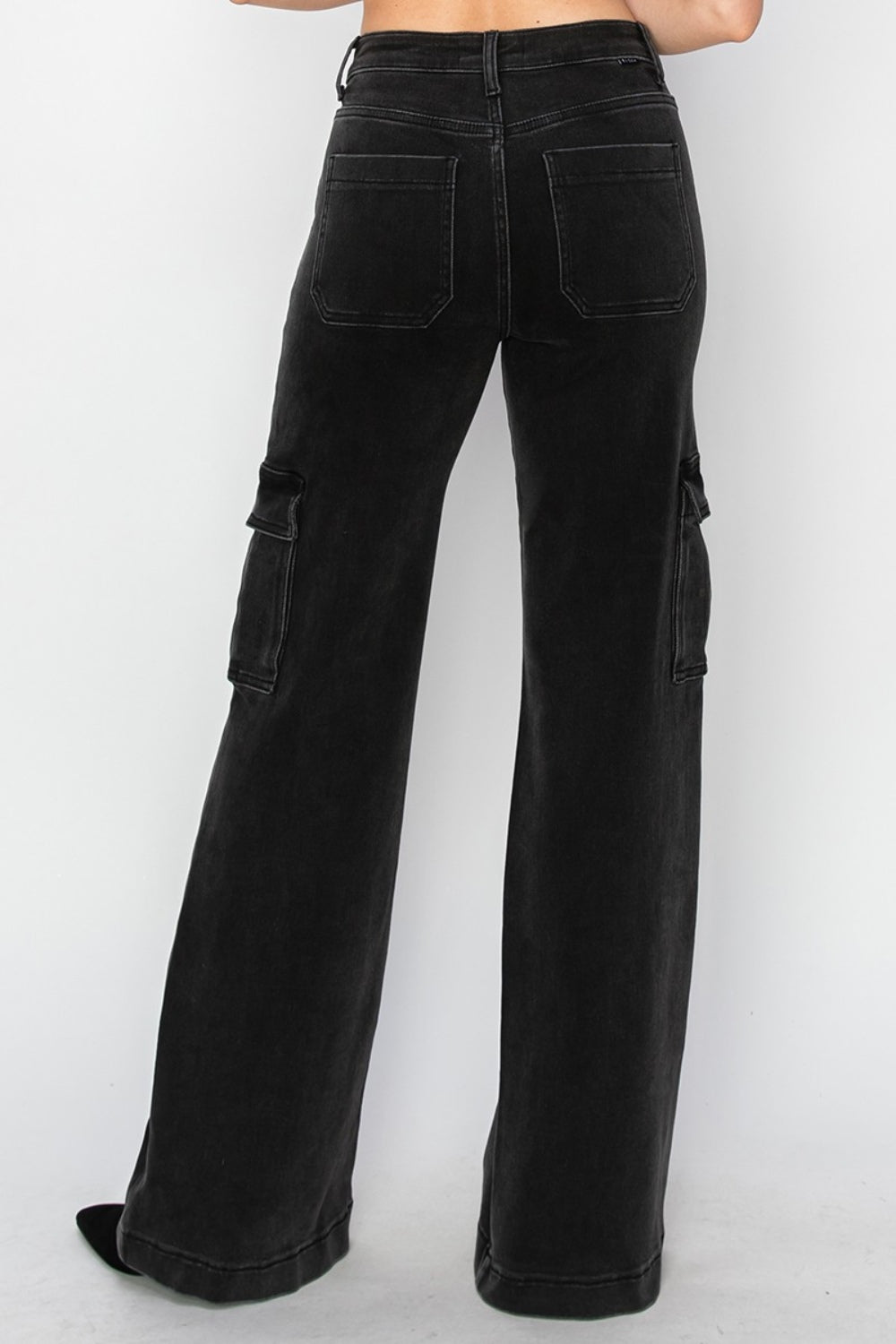 Risen Full Size High Rise Wide Leg Cargo Jeans - Heritage Couture  