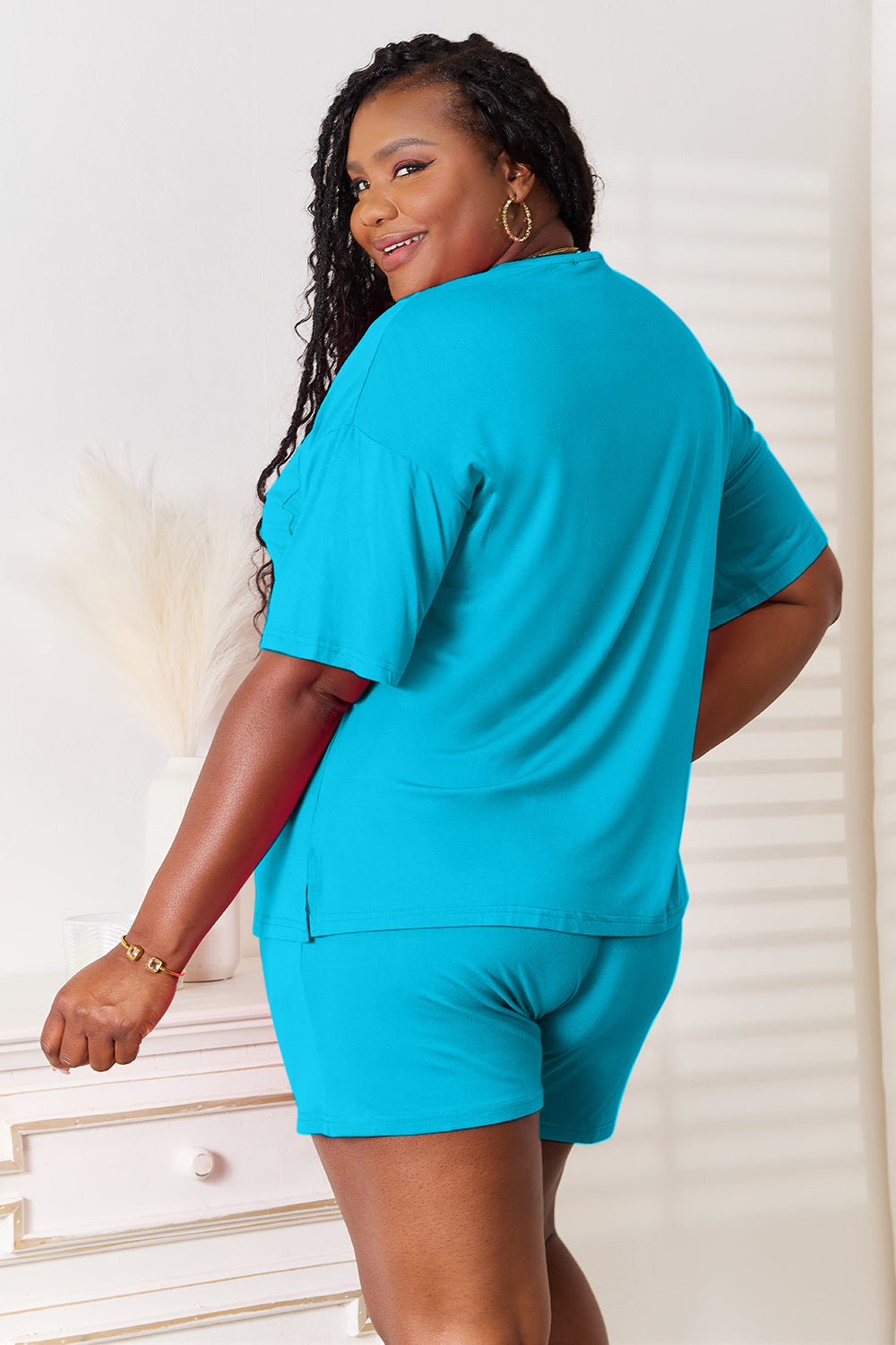 Basic Bae Full Size Soft Rayon Half Sleeve Top and Shorts Set - Heritage Couture  