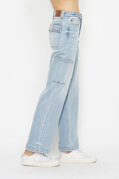 Judy Blue Full Size High Waist Straight Cargo Jeans - Heritage Couture  