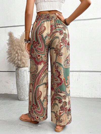 Printed Wide Leg Pants - Heritage Couture  