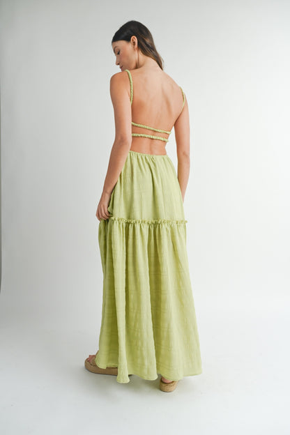 MABLE Cutout Waist Backless Maxi Dress - Heritage Couture  