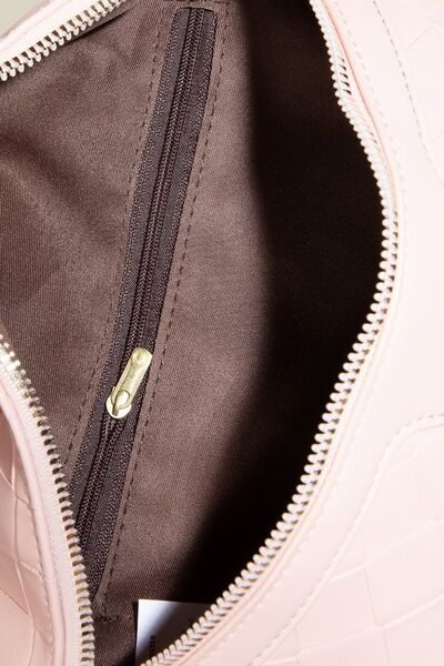 Fame PU Leather Weave Textured Crossbody Bag with Coin Purse - Heritage Couture  