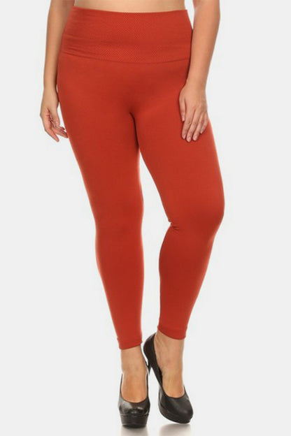 Yelete Full Size Seamless High Waist Fleece Leggings - Heritage Couture  