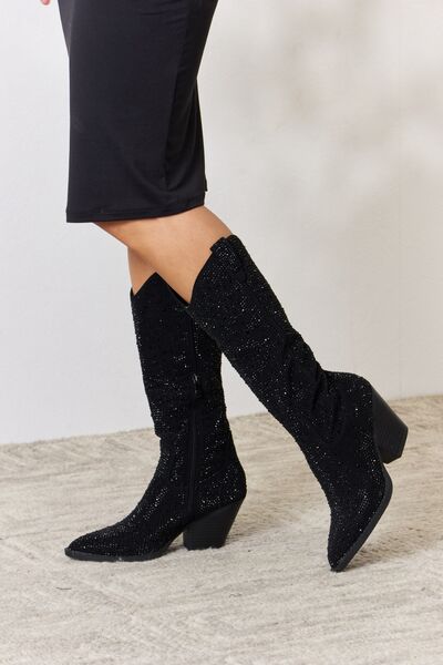 Forever Link Rhinestone Knee High Cowboy Boots - Heritage Couture  