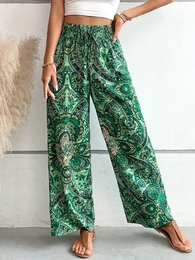 Printed Wide Leg Pants - Heritage Couture  