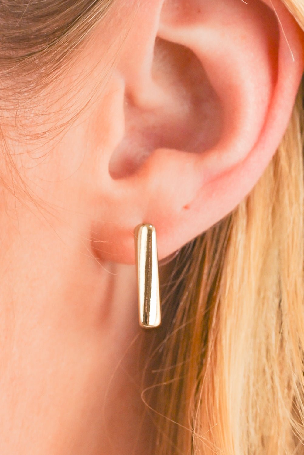 Gold Square Hook Plated Alloy Stud Earrings - Heritage Couture  