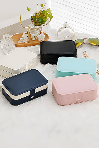 White Multi Layers Lint Lined Buttoned Closure Portable Jewelry Organizer - Heritage Couture  